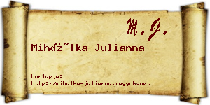 Mihálka Julianna névjegykártya