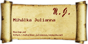 Mihálka Julianna névjegykártya